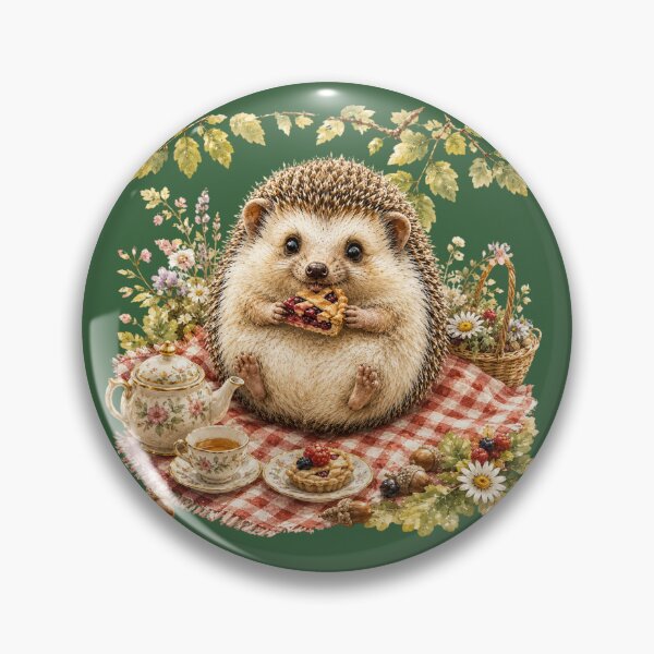 Item preview, Picnic Hedgehog Berry Pie Cottagecore designed and sold by MagicMakerPh⭐⭐⭐⭐⭐.