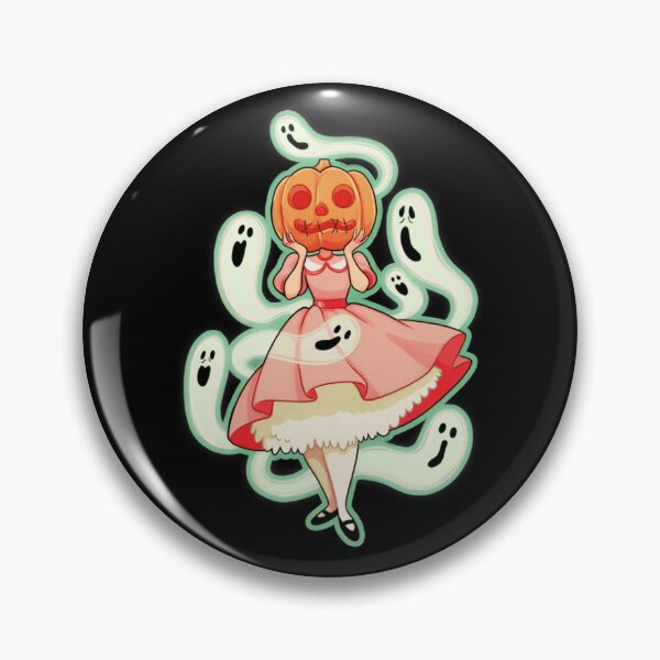 Item preview, Pumpkin Head Girl with Cute Ghosts Pastel Spooky Art designed and sold by Melivillosart.