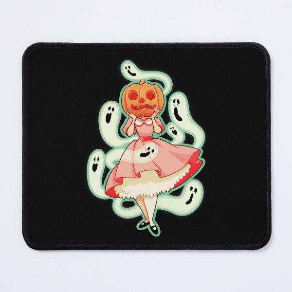 Item preview, Pumpkin Head Girl with Cute Ghosts Pastel Spooky Art designed and sold by Melivillosart.