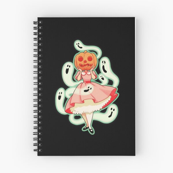 Item preview, Pumpkin Head Girl with Cute Ghosts Pastel Spooky Art designed and sold by Melivillosart.