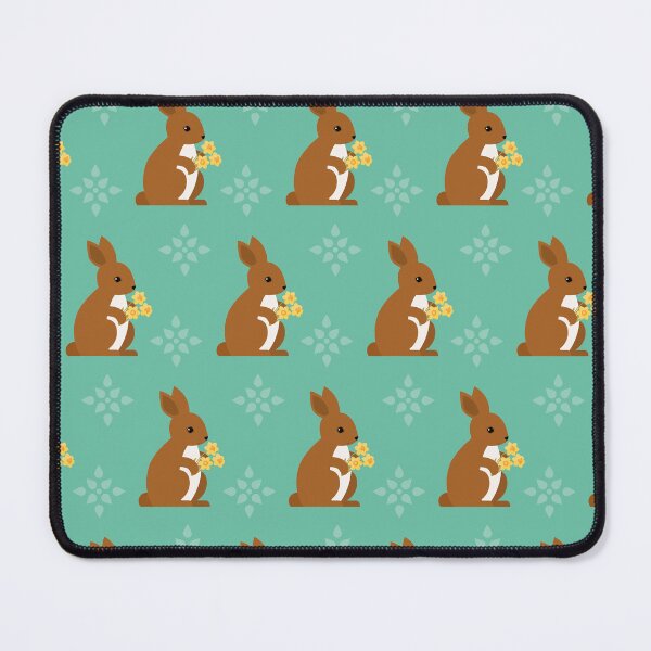 Item preview, Rabbits with daffodil on blue designed and sold by reneesillus.