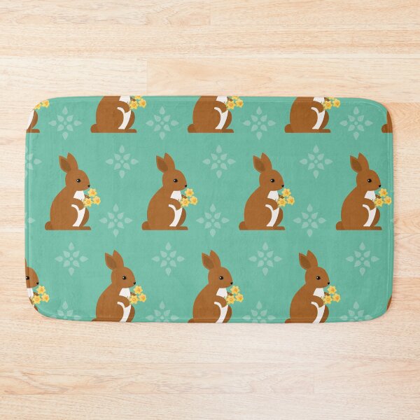 Item preview, Rabbits with daffodil on blue designed and sold by reneesillus.