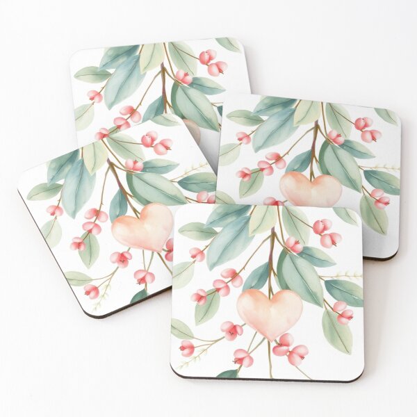 Item preview, Watercolor Heart with Soft Botanical Branches designed and sold by Vida e Arte.