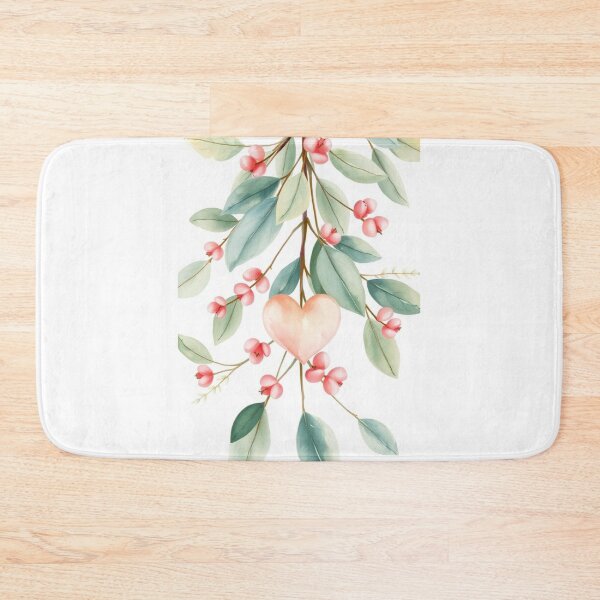 Item preview, Watercolor Heart with Soft Botanical Branches designed and sold by Vida e Arte.