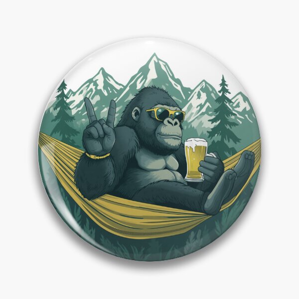 Item preview, Hammock Chiller Gorilla - Retro Illustration designed and sold by MarrysLifestyle.
