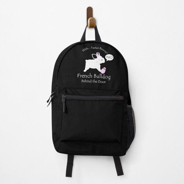 Item preview, Funny French Bulldog Easter Bunny Behind the Door White Text designed and sold by Na7nasColorShop.
