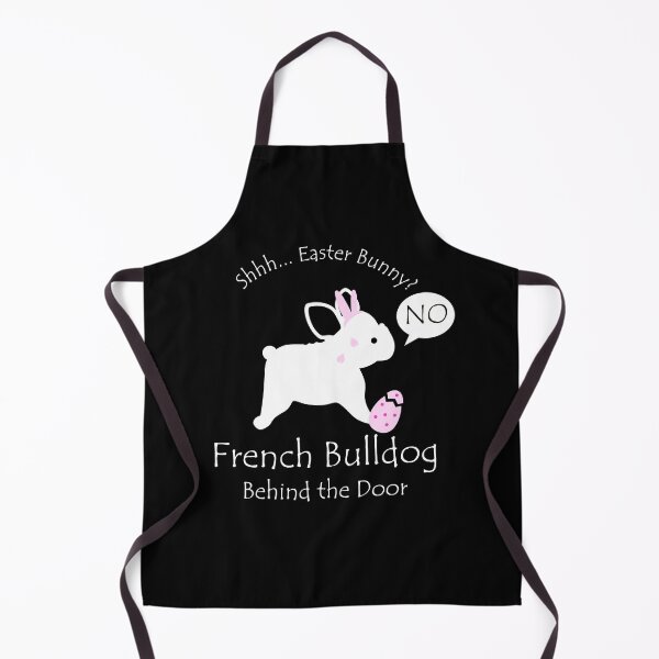 Item preview, Funny French Bulldog Easter Bunny Behind the Door White Text designed and sold by Na7nasColorShop.