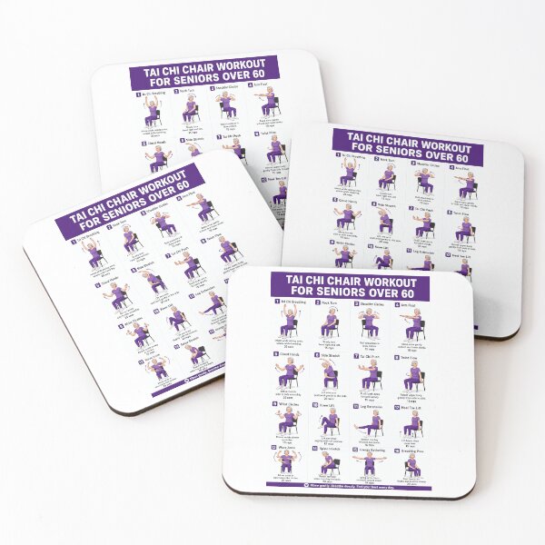 Item preview, Tai Chi Chair Workout For Seniors Over 60 Chart, Seated Exercises for Beginners and Seniors Poster,  designed and sold by MorningJoco.