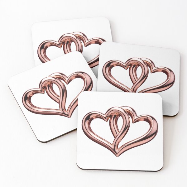 Item preview, Interlocking Rose Gold Hearts designed and sold by WonderDokkan.