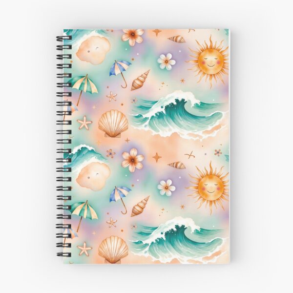 Item preview, Pastel Seashell Wave and Sun Pattern Art designed and sold by IntelliMindDesigns.