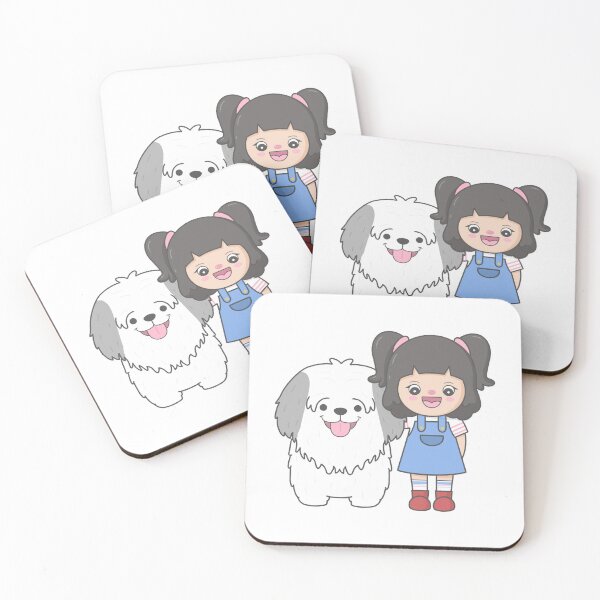 Item preview, Little Girl Hugging Her Beloved Old English Sheepdog designed and sold by nuchz.