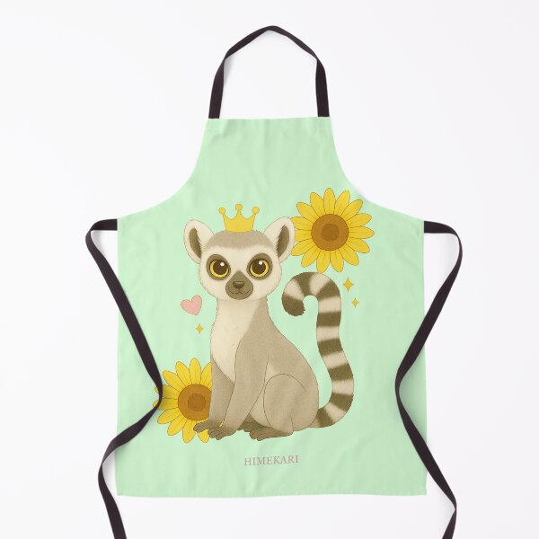 Item preview, Ring-Tailed Lemur with Sunflowers - Solid Mint designed and sold by HIMEKARI.