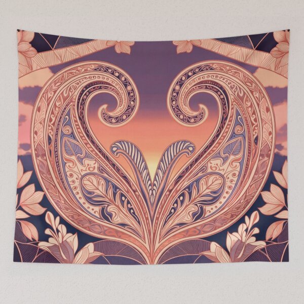 Item preview, Ornate Purple Pink Heart Paisley Mandala designed and sold by IntelliMindDesigns.