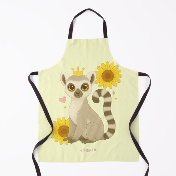 Item preview, Ring-Tailed Lemur with Sunflowers - Solid Cream designed and sold by HIMEKARI.