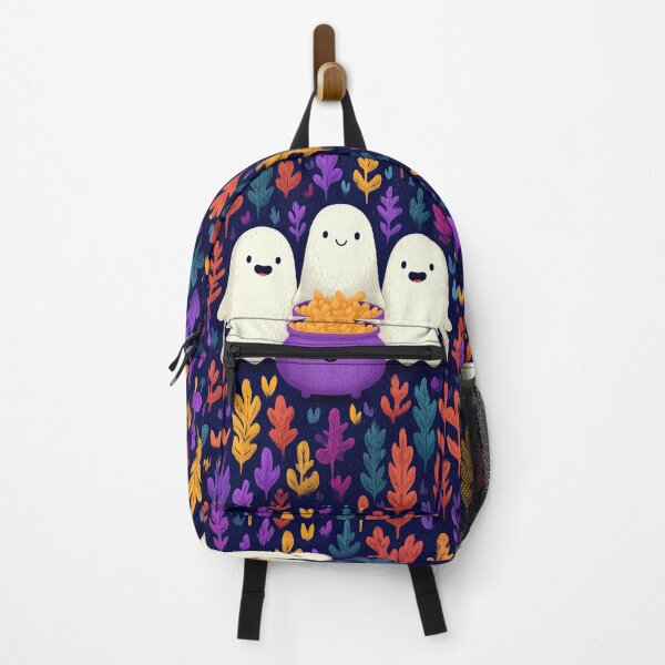Item preview, Cute Halloween Ghosts with Smiling Purple Cauldro designed and sold by colorful-white.
