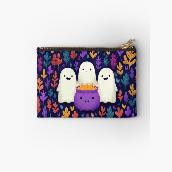 Item preview, Cute Halloween Ghosts with Smiling Purple Cauldro designed and sold by colorful-white.