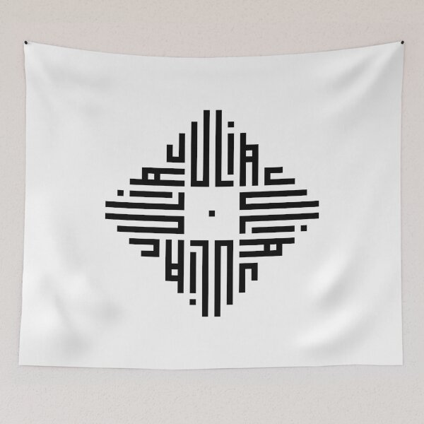 Artikelvorschau, JULIA | Schwarz | Moderne geometrische Kufi-Kalligrafie | Vom Namen zur Kunst entworfen und verkauft von FOR YOUR NAME.