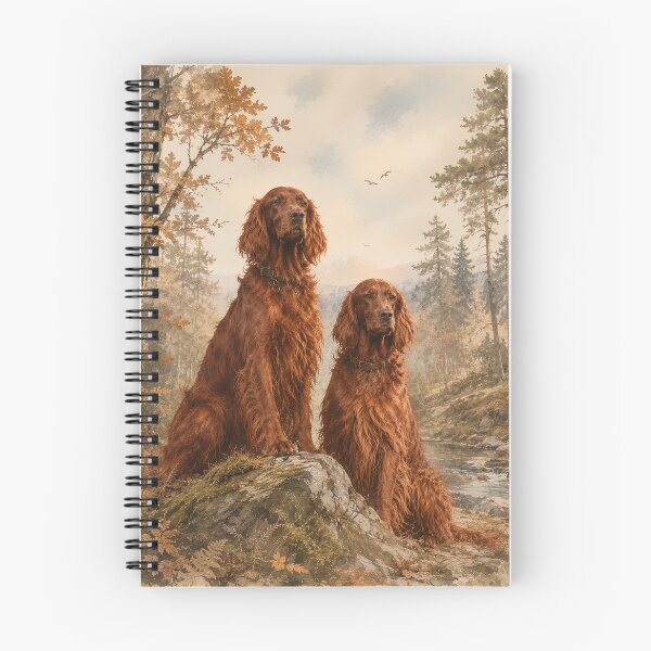 Artikelvorschau, Majestätische Irische Setter in einem Herbstwald entworfen und verkauft von TammyHunterArt.