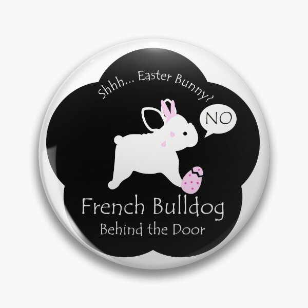 Item preview, Funny French Bulldog Easter Bunny Behind the Door Black Base designed and sold by Na7nasColorShop.