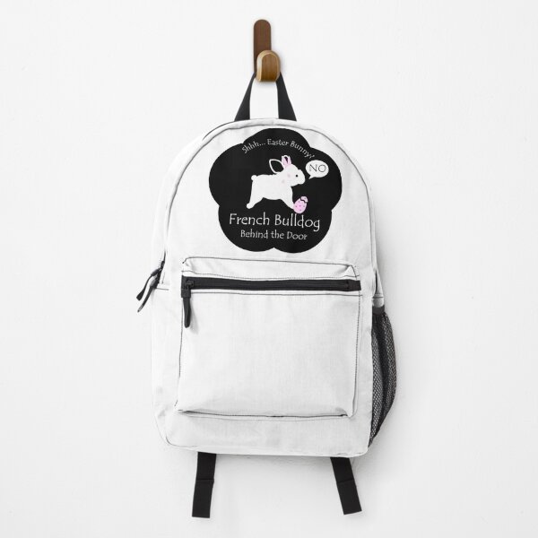 Item preview, Funny French Bulldog Easter Bunny Behind the Door Black Base designed and sold by Na7nasColorShop.