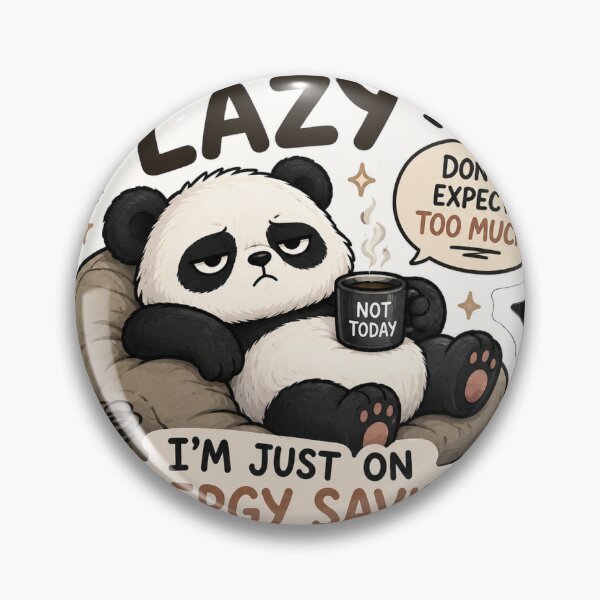 Item preview, I'm Not Lazy, I'm on Energy Saving Mode | Funny Panda Sticker designed and sold by Doodle-Voodle.