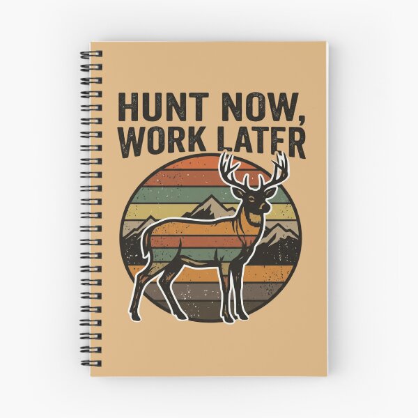 Item preview, Hunt Now Work Later Retro Distressed Silhouette Buck designed and sold by PACS0011.