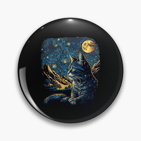 Item preview, Starry Night Cat Van Gogh Cat Lover designed and sold by Littermin.