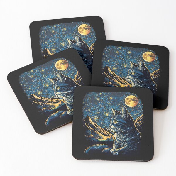 Item preview, Starry Night Cat Van Gogh Cat Lover designed and sold by Littermin.