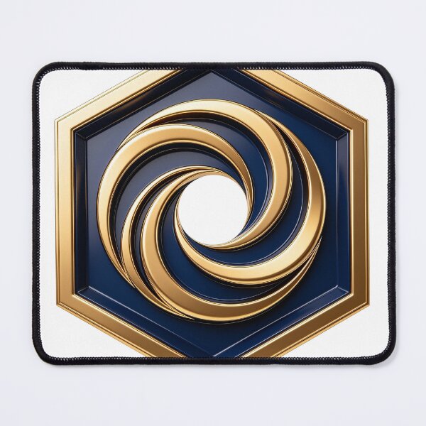 Item preview, Dynamic Golden Vortex Hexagon Emblem designed and sold by WonderDokkan.