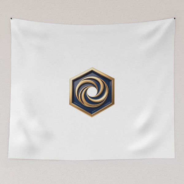 Item preview, Dynamic Golden Vortex Hexagon Emblem designed and sold by WonderDokkan.