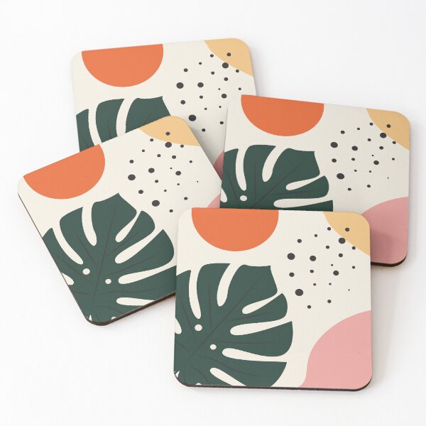 Item preview, Abstract Monstera Leaf with Geometric Boho Pattern designed and sold by TatinkaArtskill.