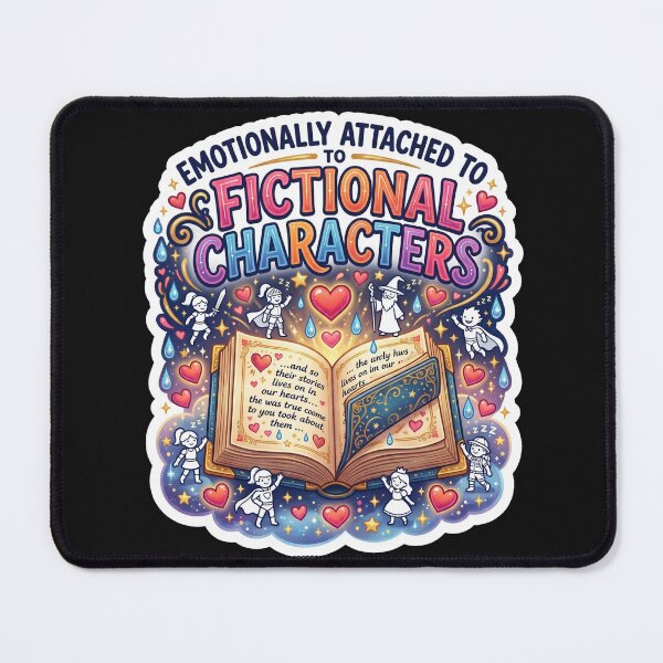 Item preview, Emotionally Attached To Fictional Characters Funny Book Lover Design designed and sold by Pixel Analytics.