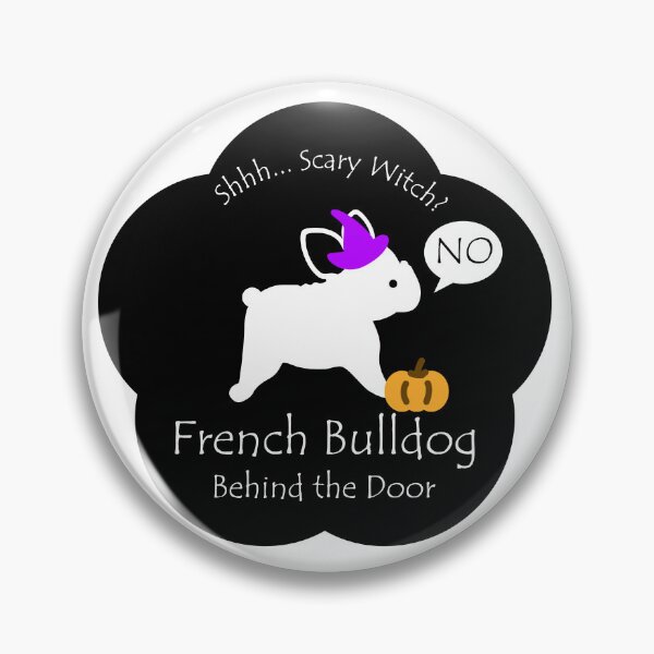 Item preview, Funny French Bulldog Scary Witch Behind the Door Black Base designed and sold by Na7nasColorShop.