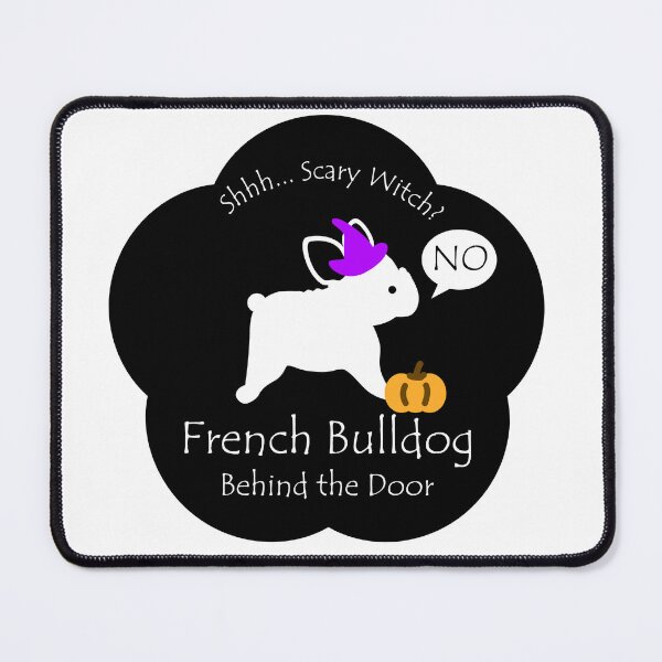 Item preview, Funny French Bulldog Scary Witch Behind the Door Black Base designed and sold by Na7nasColorShop.