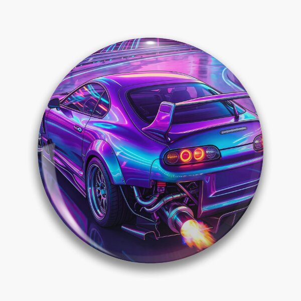 Item preview, Retro Outrun JDM Sports Car Shooting Flames Graphic Design designed and sold by RevUpDesign.