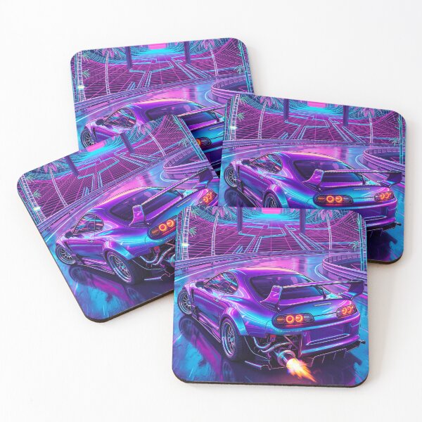 Item preview, Retro Outrun JDM Sports Car Shooting Flames Graphic Design designed and sold by RevUpDesign.