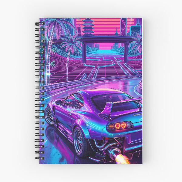 Item preview, Retro Outrun JDM Sports Car Shooting Flames Graphic Design designed and sold by RevUpDesign.