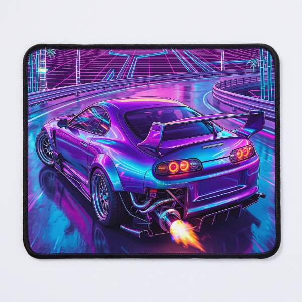 Item preview, Retro Outrun JDM Sports Car Shooting Flames Graphic Design designed and sold by RevUpDesign.