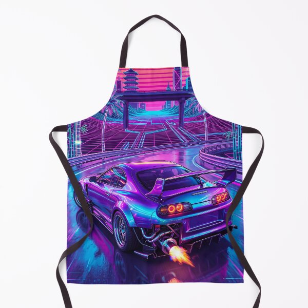 Item preview, Retro Outrun JDM Sports Car Shooting Flames Graphic Design designed and sold by RevUpDesign.