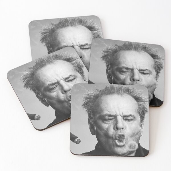 Item preview, Poster Jack Nicholson Cigar Smoke Rings Black and White Painting designed and sold by gamalielRocky.