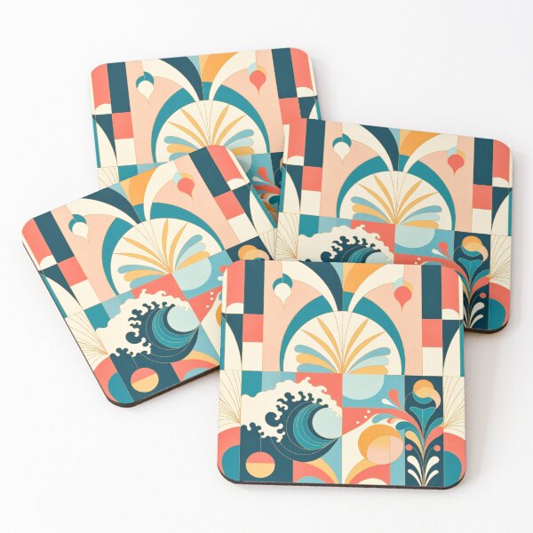 Item preview, Bold Art Deco Geometric Wave Arch Print designed and sold by IntelliMindDesigns.