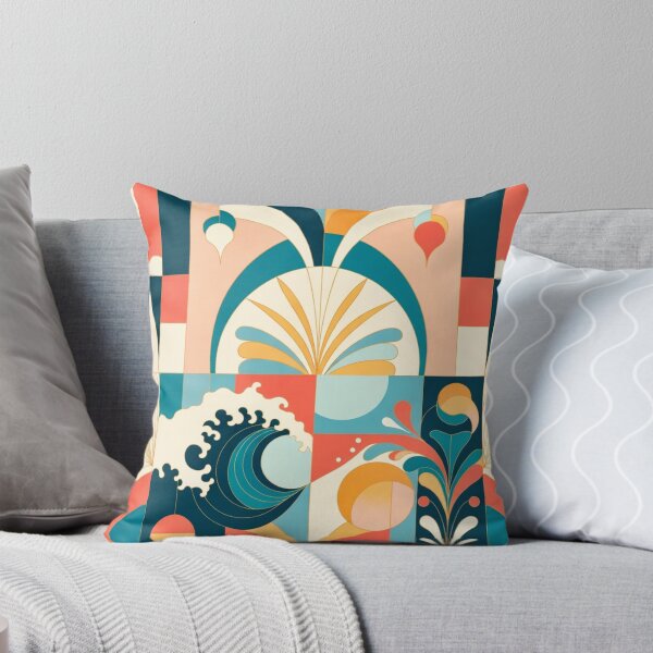 Item preview, Bold Art Deco Geometric Wave Arch Print designed and sold by IntelliMindDesigns.