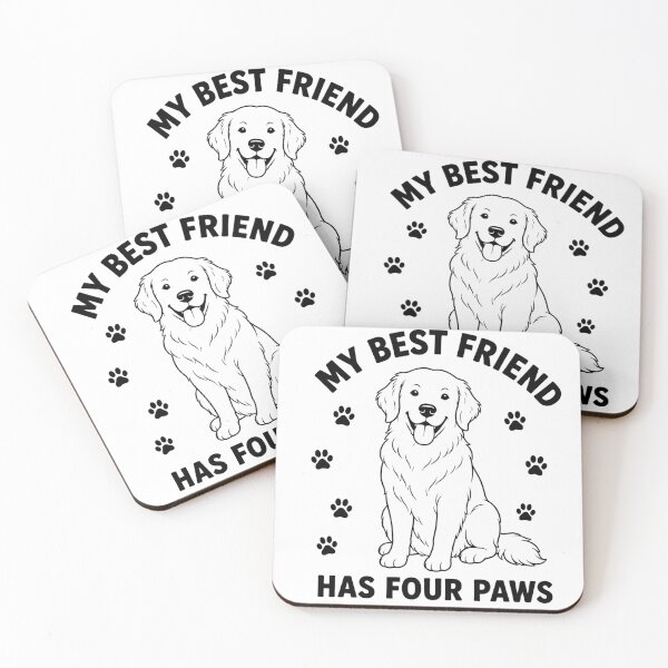 Item preview, My Best Friend Has Four Paws Golden Retriever Dog Lover T-Shirt designed and sold by LinaDesign Store.