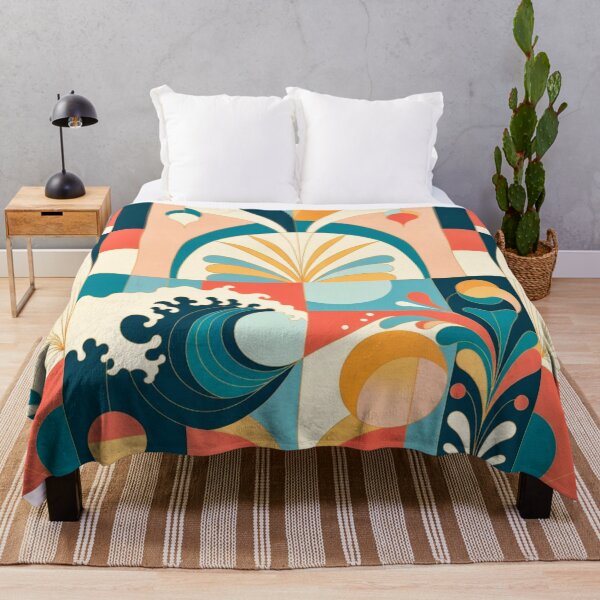 Item preview, Bold Art Deco Geometric Wave Arch Print designed and sold by IntelliMindDesigns.