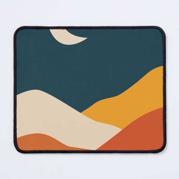 Item preview, Minimalist Boho Night Landscape with Crescent Moon designed and sold by TatinkaArtskill.