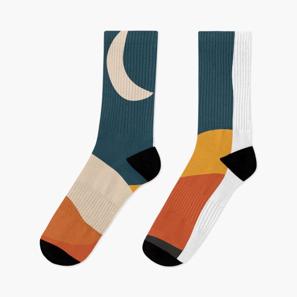 Item preview, Minimalist Boho Night Landscape with Crescent Moon designed and sold by TatinkaArtskill.