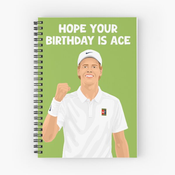 Item preview, Jannik Sinner Wimbledon Ace Birthday Card designed and sold by The Home Of Pink Peach.