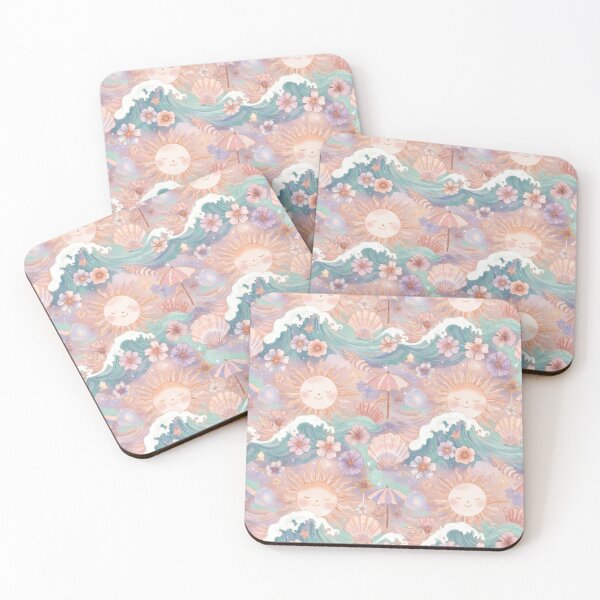 Item preview, Soft Pastel Wave Floral Pattern Print designed and sold by IntelliMindDesigns.