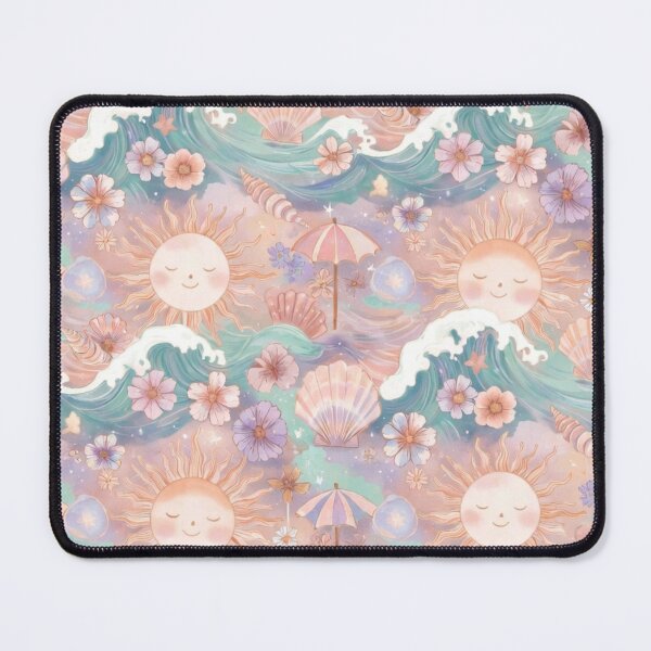 Item preview, Soft Pastel Wave Floral Pattern Print designed and sold by IntelliMindDesigns.
