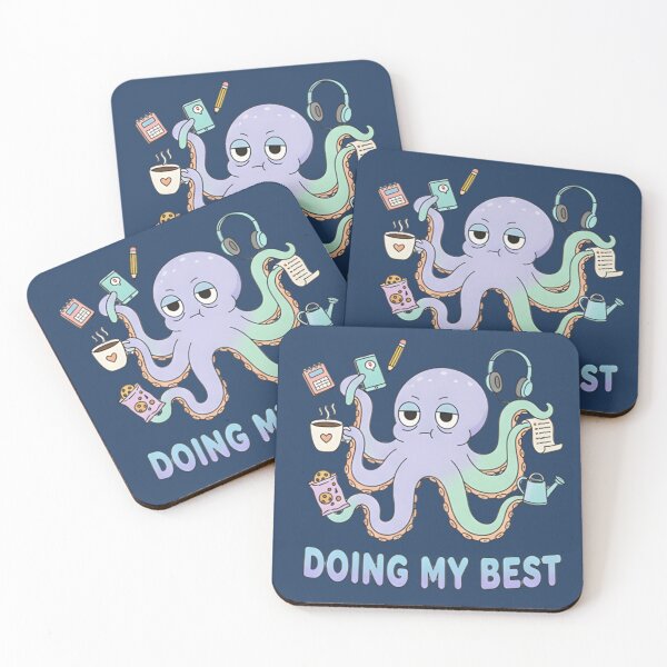 Item preview, Doing My Best Octopus Shirt – Funny Overwhelmed Sea Creature Anxiety Meme T-Shirt & Sticker designed and sold by ZyxDes.